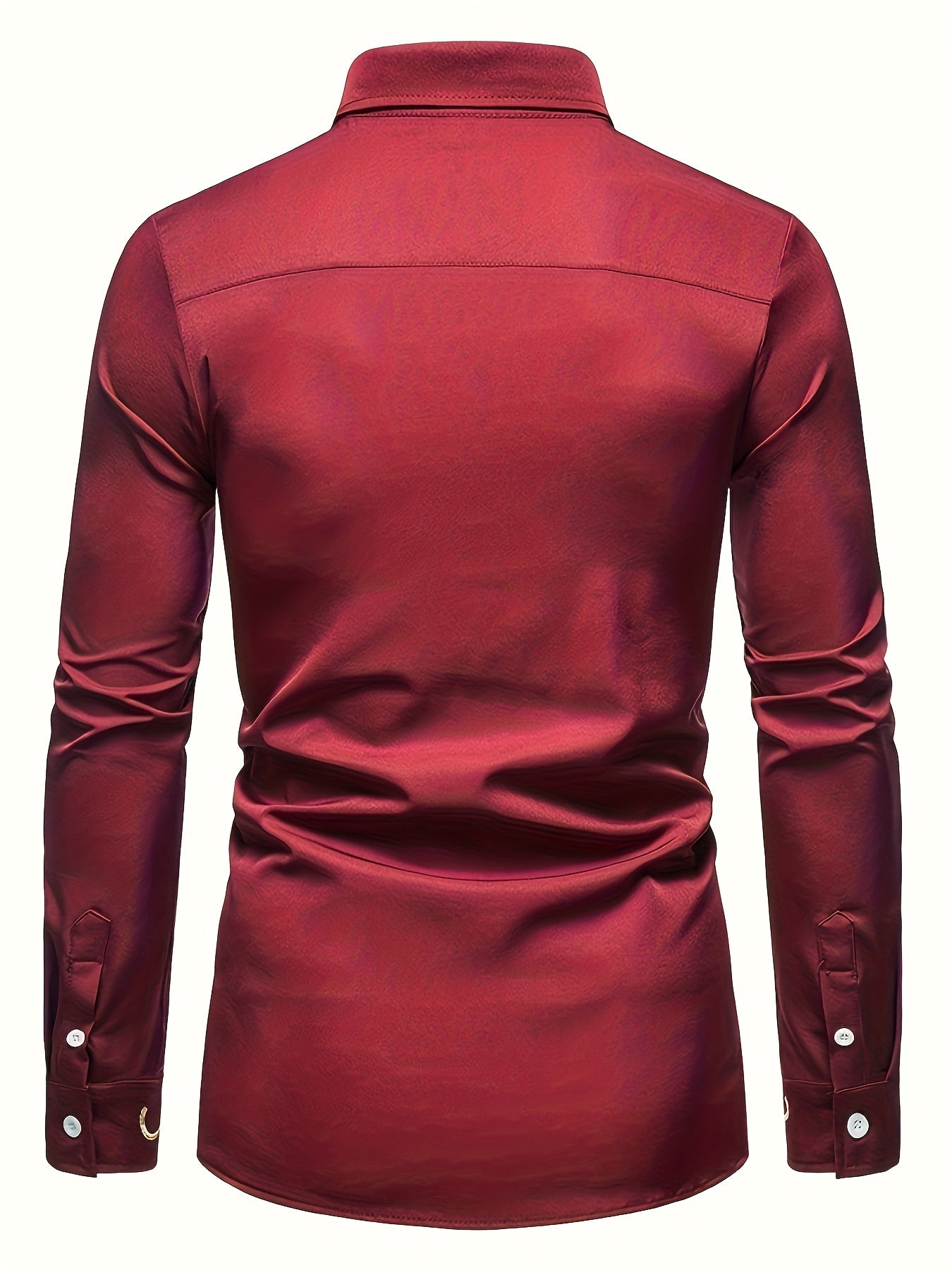 Embroidery Design Men's Stylish Asymmetrical Slim Long Sleeve Single Breast Shirt With Button