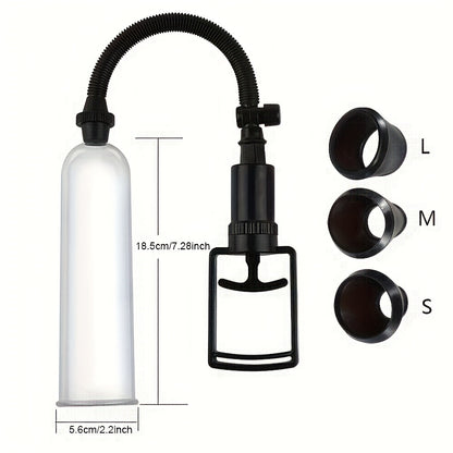 Yin Stem Enlargement Pump: Realistic Yin Cover, 3 Sizes Straws, Men's Vacuum Pump - No Battery Required