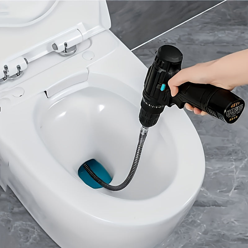 1pc Flexible Electric Drain Unclogged Tool - 41.33" Length - Easily Unclogs Sink, Toilet, Bathroom And Kitchen Drains - Removes Hair And Waste, Multi-Purpose Drain Cleaner