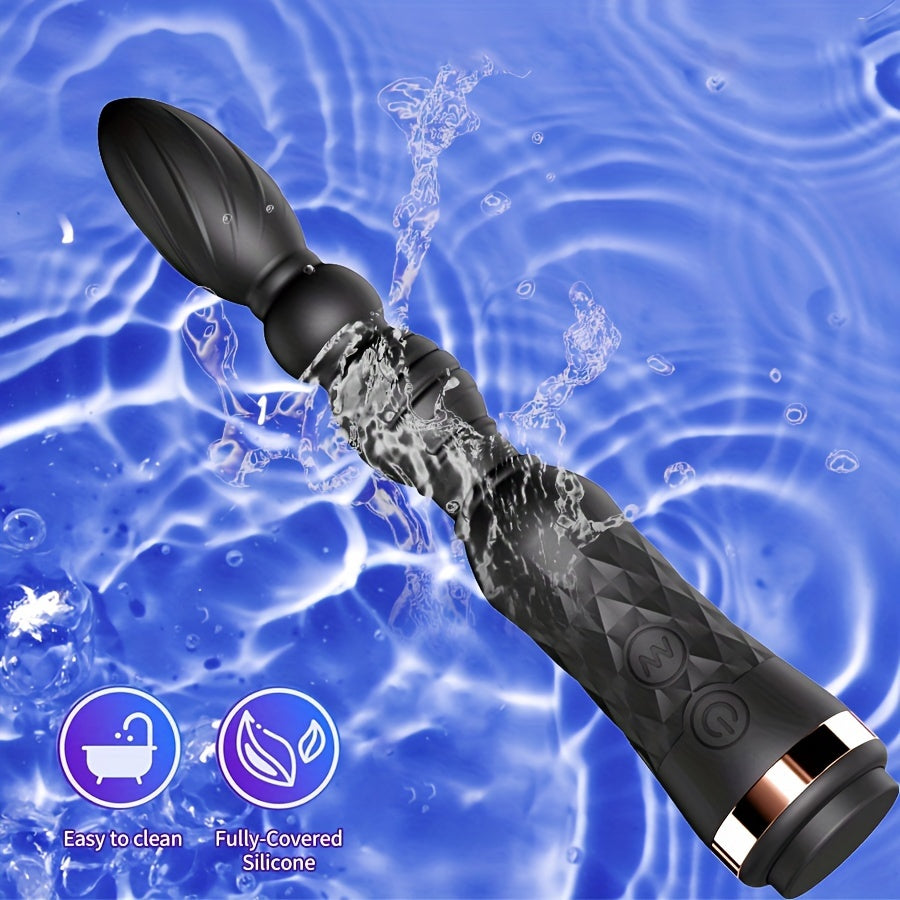 Rechargeable Silicone AV Stick Vibrator with Anal Plug - 10 Vibration Modes, G-Spot Massager, Dual Motors for Powerful Pleasure, Ideal for Couples & Solo Play