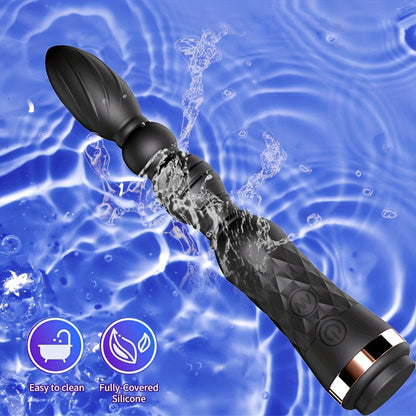 Rechargeable Silicone AV Stick Vibrator with Anal Plug - 10 Vibration Modes, G-Spot Massager, Dual Motors for Powerful Pleasure, Ideal for Couples & Solo Play