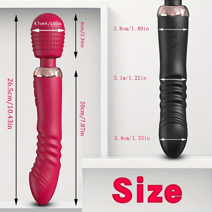 1pc Thrust Vibrator Powerful 2 Motors Fast Thrusting And Dildos Vibrator, Silicone Large Size Wand G-Spot Massager Sex Toy Couple Stimulator For Adults