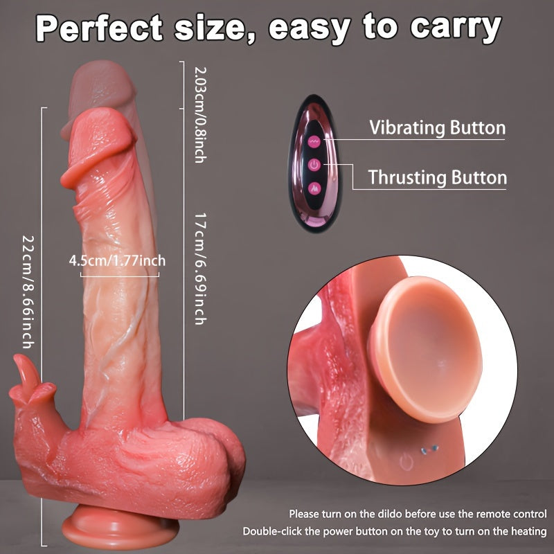 Unique Party Gift. Realistic Thrusting Dildo Licking Vibrator - 8.7 Inch Vibrating Dildos With 9 Vibration 7 Thrusting And Heating Licking Modes For Anal Clit G-Spot Stimulation, Remote Control Adult Sex Toys For Women.