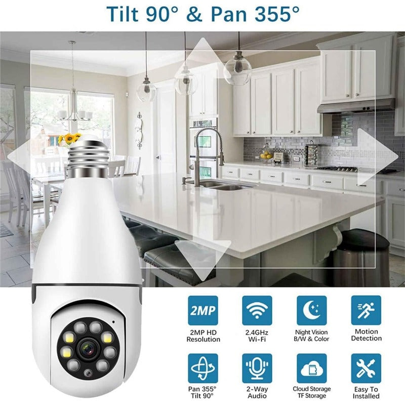 Wireless Security 360 1080P IP E27 Light Bulb Camera Wi-Fi