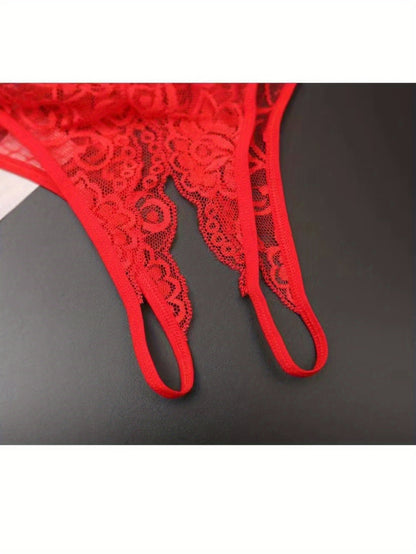 4pcs Lace Panties for Women Sexy Crotch Sexy Lace See-through Panties Low Waist Hollow Thong