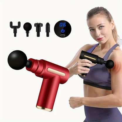 Handheld Deep Tissue Massage Gun - 6-Speed, Rechargeable with Lithium Battery