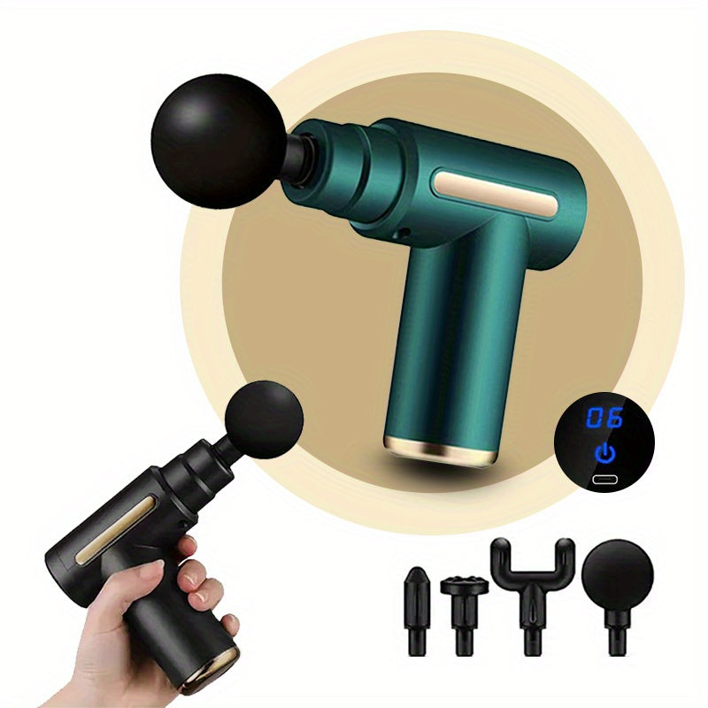 Handheld Deep Tissue Massage Gun - 6-Speed, Rechargeable with Lithium Battery