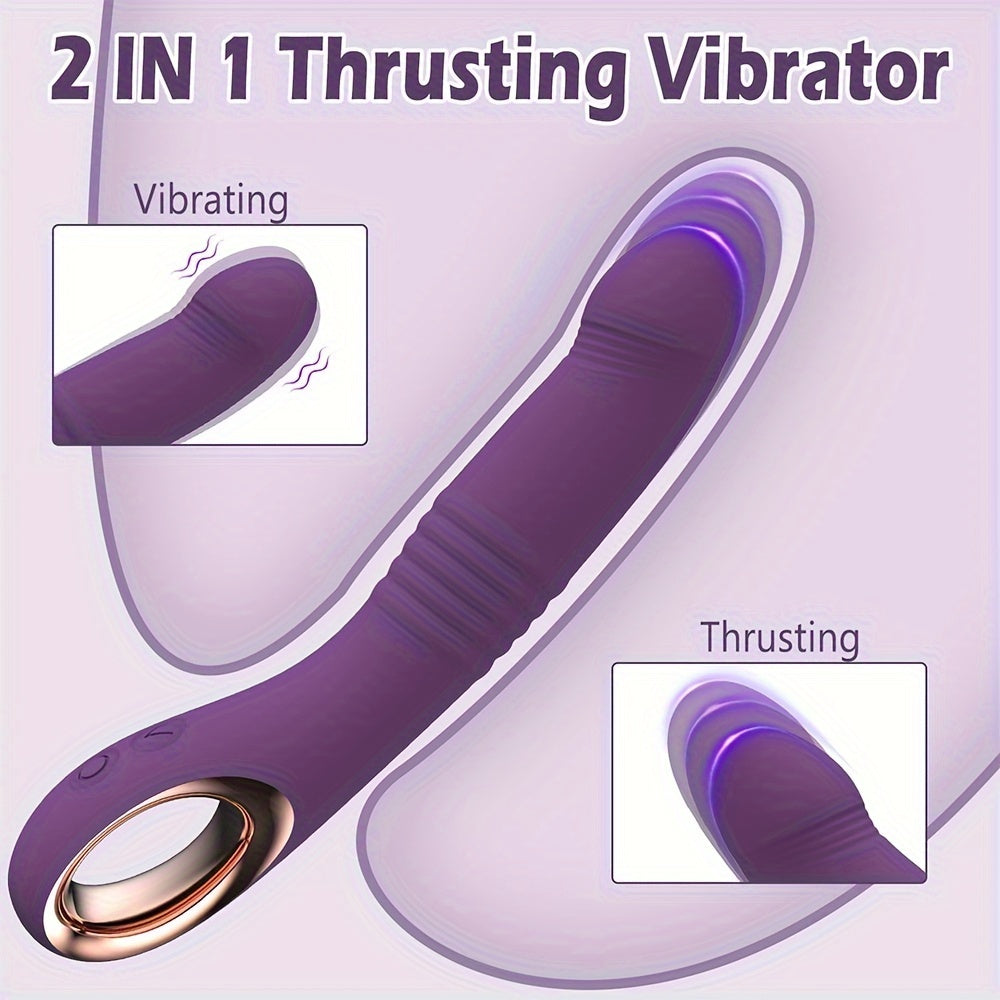 USB Rechargeable Dual Function Adult Toy: 10 Vibration and Stimulation Modes, Realistic Silicone Design, Suitable for Female and Couples - Sandfox Brand