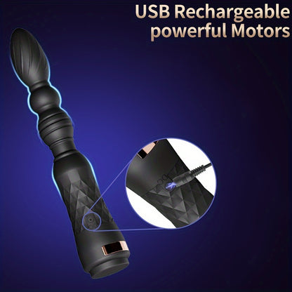 Rechargeable Silicone AV Stick Vibrator with Anal Plug - 10 Vibration Modes, G-Spot Massager, Dual Motors for Powerful Pleasure, Ideal for Couples & Solo Play