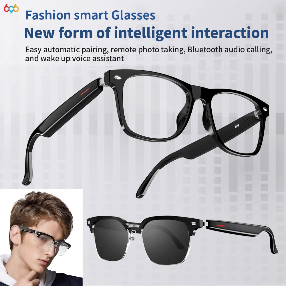 2 in 1 Headset Smart Glasses Blue Tooth Audio Call AI Voice Noise Reduction Music Eyewear Waterproof Speaker