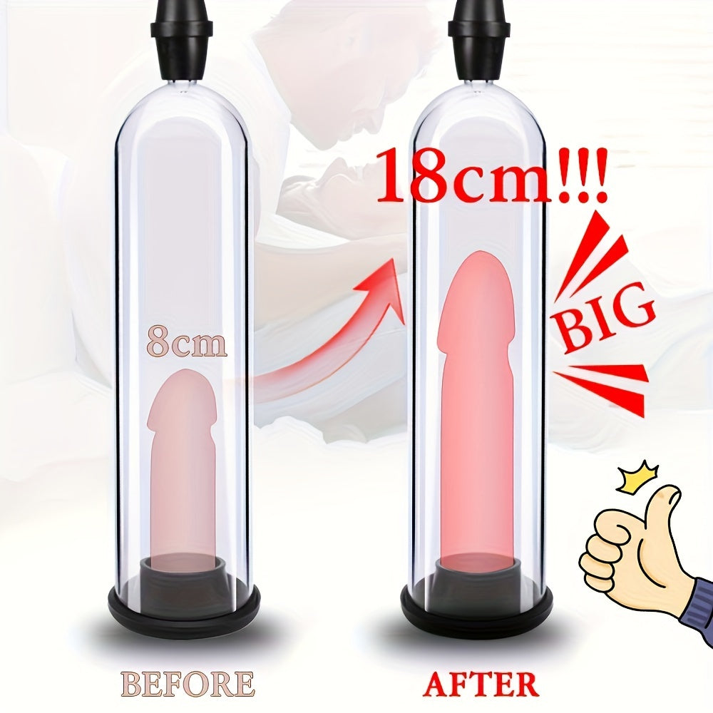 Yin Stem Enlargement Pump: Realistic Yin Cover, 3 Sizes Straws, Men's Vacuum Pump - No Battery Required