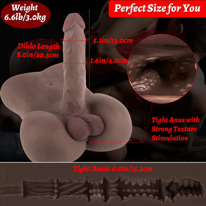 6.6lb/3kg Male Sex Doll for Women Dildo Sex Doll with Flexible Dildo Realistic Sex Huge 8in Cock for Female Masturbation, Female Masturbator Sex Toy for Women Men Gay Couple Adult Sex Doll for Men Sex