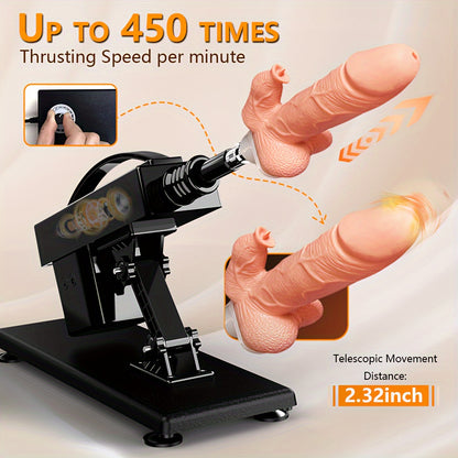 Sex Machine Premium Automatic Sex Thrusting Machine For Women And Men Adult Sex Toy Heated Dildo Thrusting Dildo Machine For Couples And Solo Play Sex Toys Thruster For Hands-Free Play With 2 Attachments