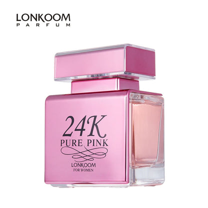 Long-Lasting EDP Perfume For Women,24K PURE PINK LONKOOM Parfum,3.4oz/100ml,