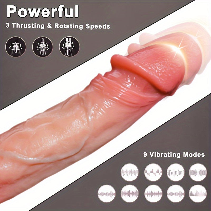 Unique Party Gift. Realistic Thrusting Dildo Licking Vibrator - 8.7 Inch Vibrating Dildos With 9 Vibration 7 Thrusting And Heating Licking Modes For Anal Clit G-Spot Stimulation, Remote Control Adult Sex Toys For Women.