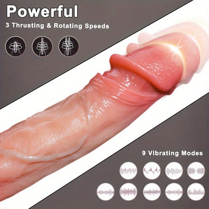 Unique Party Gift. Realistic Thrusting Dildo Licking Vibrator - 8.7 Inch Vibrating Dildos With 9 Vibration 7 Thrusting And Heating Licking Modes For Anal Clit G-Spot Stimulation, Remote Control Adult Sex Toys For Women.