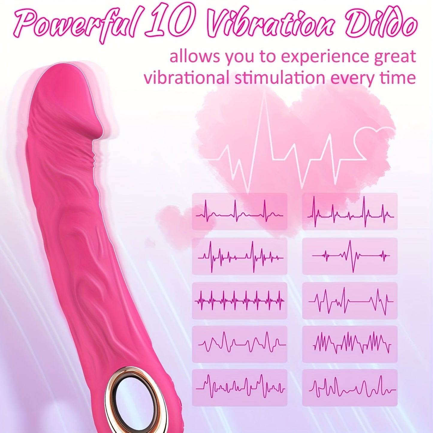 Realistic Vibrator Dildo For Women, Sex Toys Clitoris G Spot Anal Stimulator With 10 Powerful Vibration Mode, Anal Butt Plug Massager, Adult Toys Powerful Vibrator For Women Couples (ROSE RED)