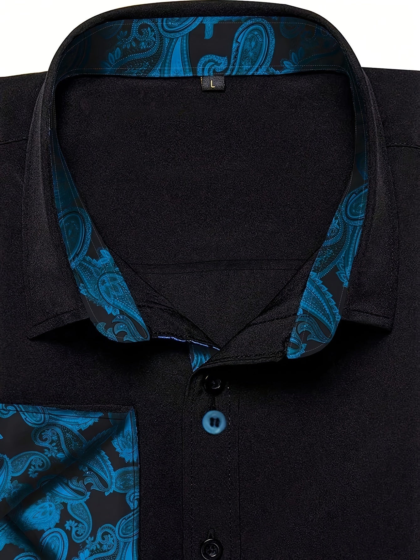 Men's Slim-Fit Formal Shirt with Unique Print - Polyester, Machine Washable, Button Detail