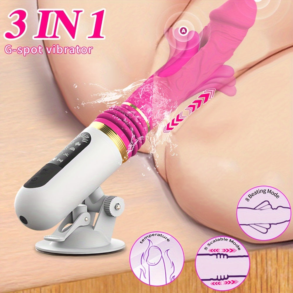 5 Powerful Thrusting Modes: USB Fast Charging Adult Toy with 3 Ergonomic Grips and 39°C Heating