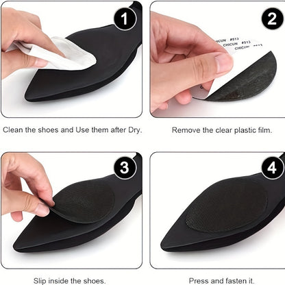 20pcs Black Silicone Anti-Slip Shoe Inserts - Adhesive Sole Protectors for All Shoe Styles