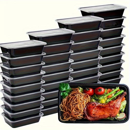 30-Pack BPA-Free Plastic Food Prep Containers with Lids, 26oz Microwave Safe, Dishwasher Safe, Freezer Safe, Leak-Resistant, Stackable Take Out Lunch Boxes