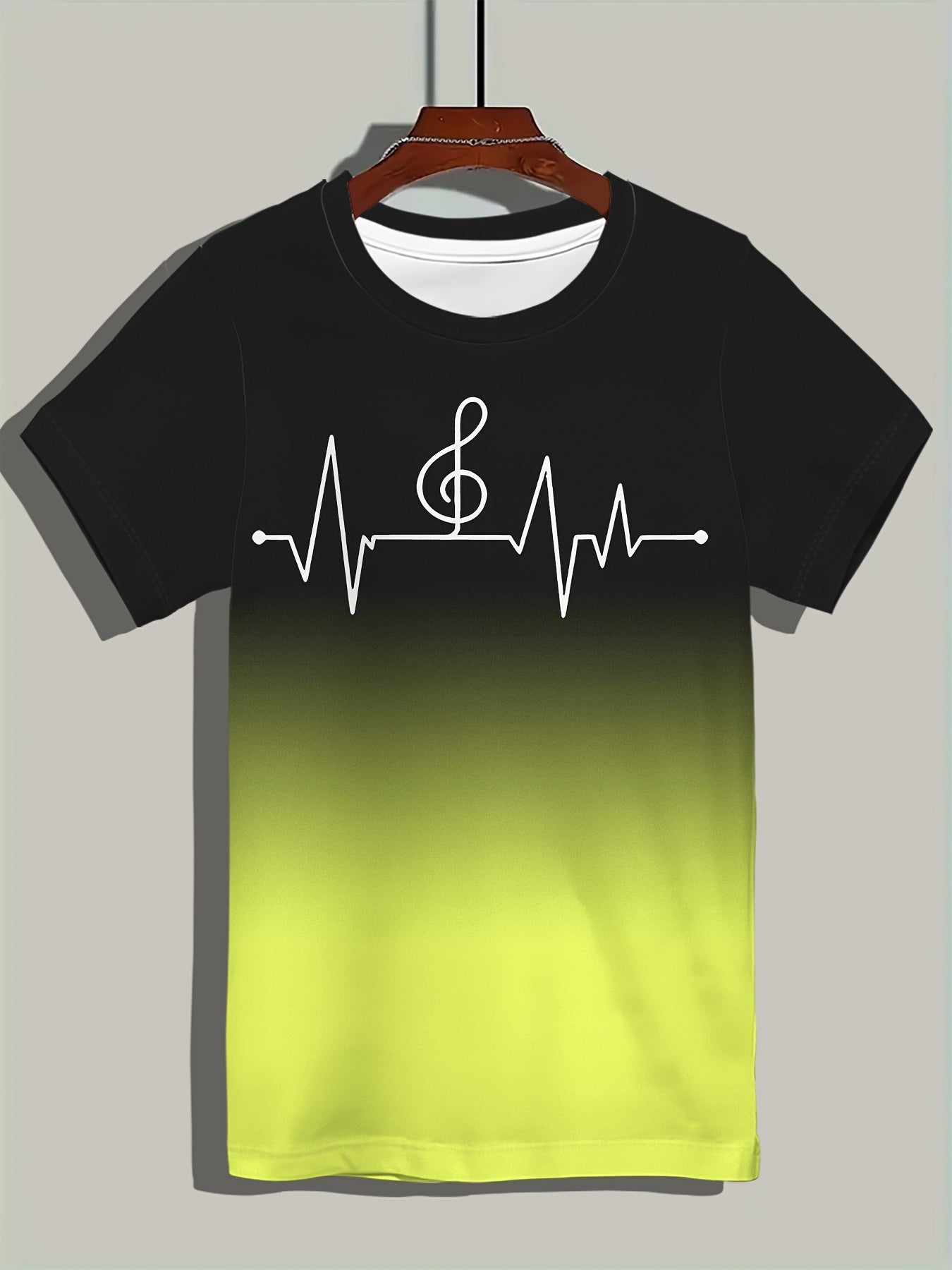 Men's Color Block Note Graphic Print T-shirt