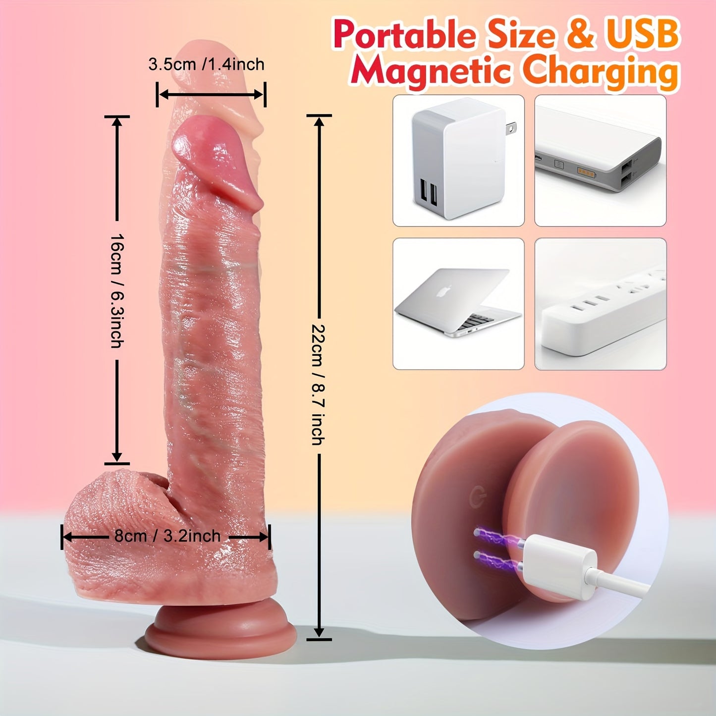 1pc Thrust Dildo Vibrator Sex Toy With 9 Thrust And 9 Vibration And Heating Modes, G-spot Stimulator - Powerful Suction Cup Hands-free, Female Pleasure Toy