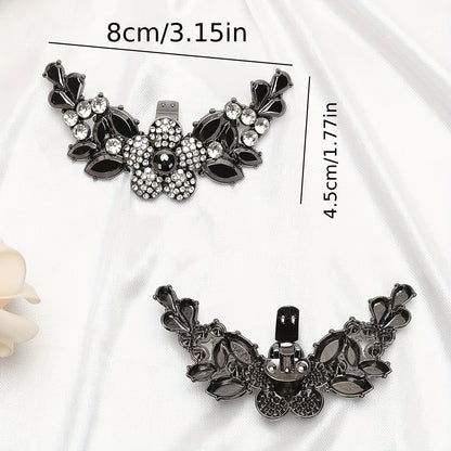 2pcs Elegant Rhinestone Shoe Clips - Versatile Detachable Decor for High Heels & Flats, Zinc Alloy