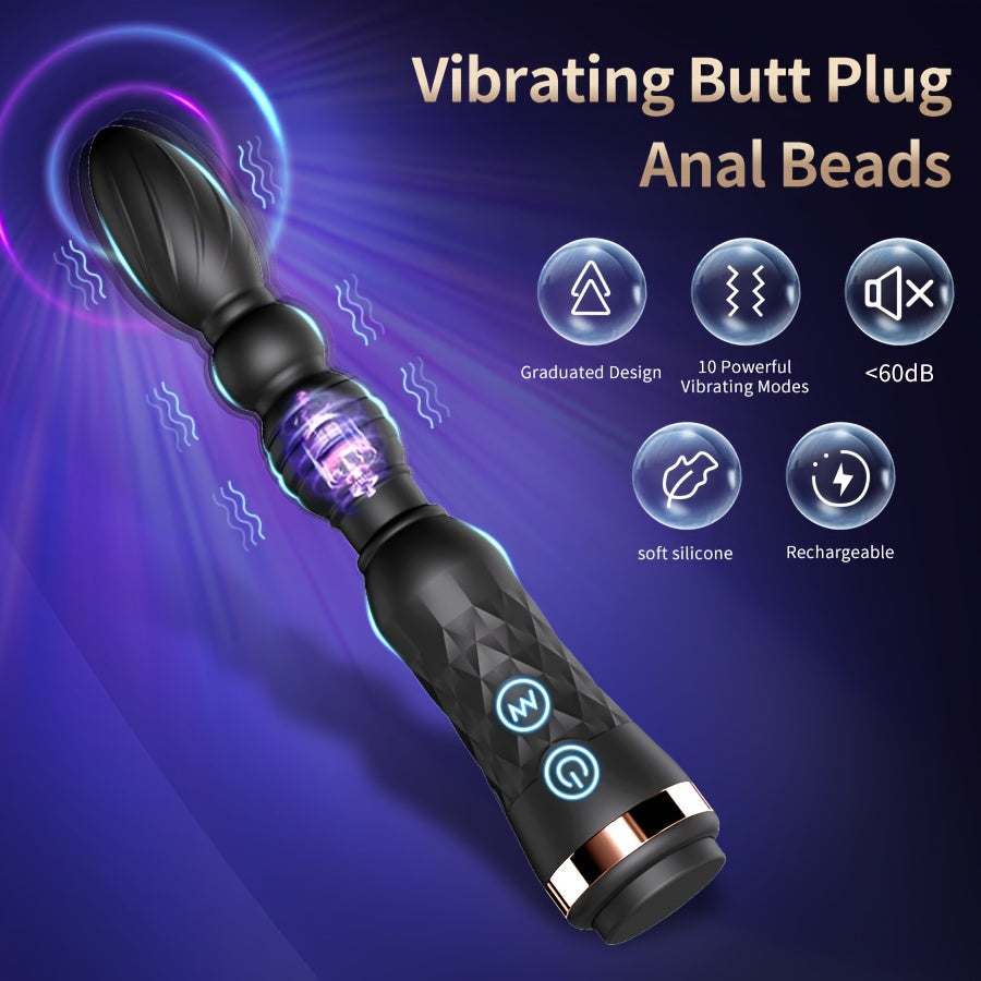 Rechargeable Silicone AV Stick Vibrator with Anal Plug - 10 Vibration Modes, G-Spot Massager, Dual Motors for Powerful Pleasure, Ideal for Couples & Solo Play