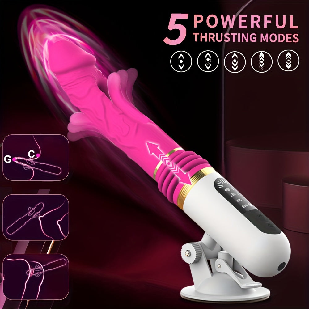 5 Powerful Thrusting Modes: USB Fast Charging Adult Toy with 3 Ergonomic Grips and 39°C Heating