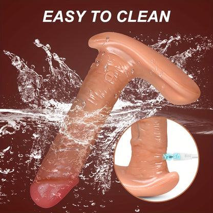 Powerful Thrusting Liquid Silicone Wearable Dildo - Remote Control Vibrator for Women's Anal Toys - 9 Thrusting & Vibrating Functions - Battery Powered - ALWUP Brand