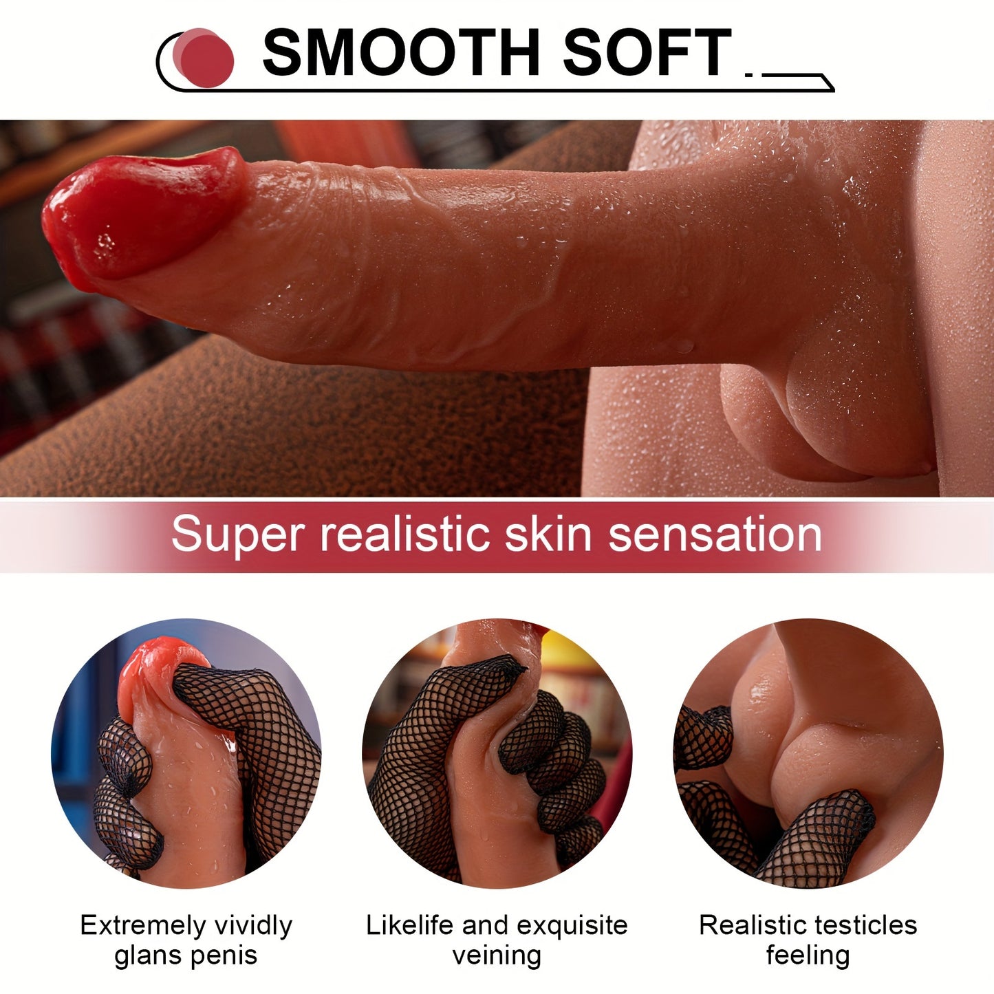 1pc 6.7inch Super Large Vibrating Dildo, Sex Doll For Women, With Vibrating & Thrusting Modes, 3D Realistic Dildo For Female Pleasure, Soft Sex Toy For Female Masturbation Vaginal Stimulation Anal Masturbators, For Adult Supp