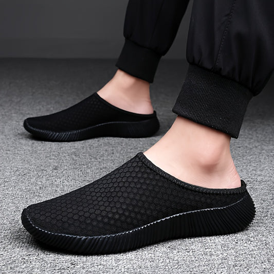 Men's Slip On Woven Slippers, Lightweight Comfy Soft Sole Casual Shoes