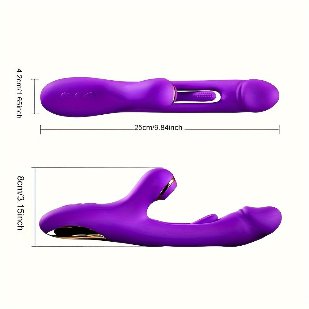 Rechargeable Rabbit Vibrator with 7 Sucking & Vibrating Modes - G-Spot, Clitoral & Nipple Stimulation - Battery-Powered Adult Sex Toy for Women