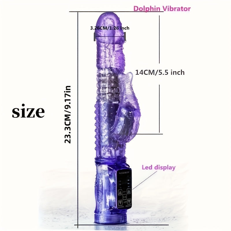 1pc Realistic Dildo Mermaid Rotating Bead Stick Clitoral Vaginal Stimulation Masturbation Vibrating Stick Sex Toy For Men And Women