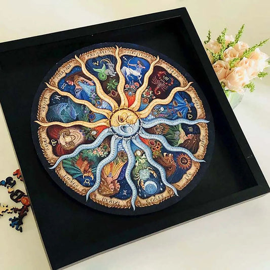 Round Jigsaw Puzzle 1000 Piece For Adults- Zodiac Horoscope Puzzle™