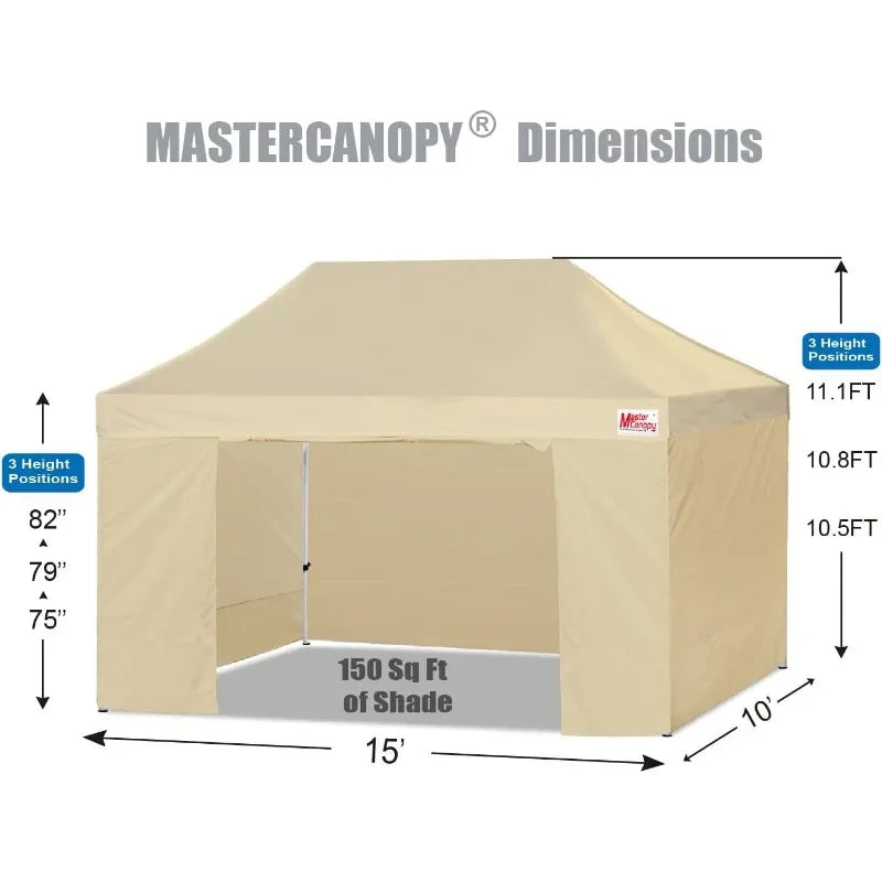 Heavy Duty Canopy Tent with Sidewalls (10X15,Beige)