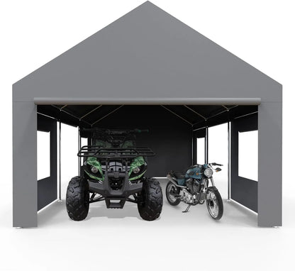 Portable Carport Canopy,13×20Ft Heavy Duty Carport with Roll-Up Doors & Windows for Car, SUV, Truck, Boat, Party, Mobile Market