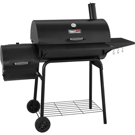 Royal Bbq Grill Gourmet CC1830S 30" BBQ Charcoal Grill and Offset Smoker 