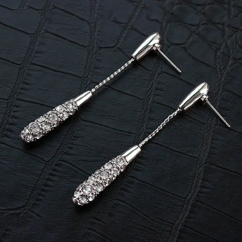 Long Drop-Shaped Alloy Earrings™