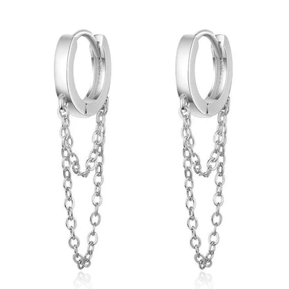 Sterling Silver Tassel Hoop Earrings™