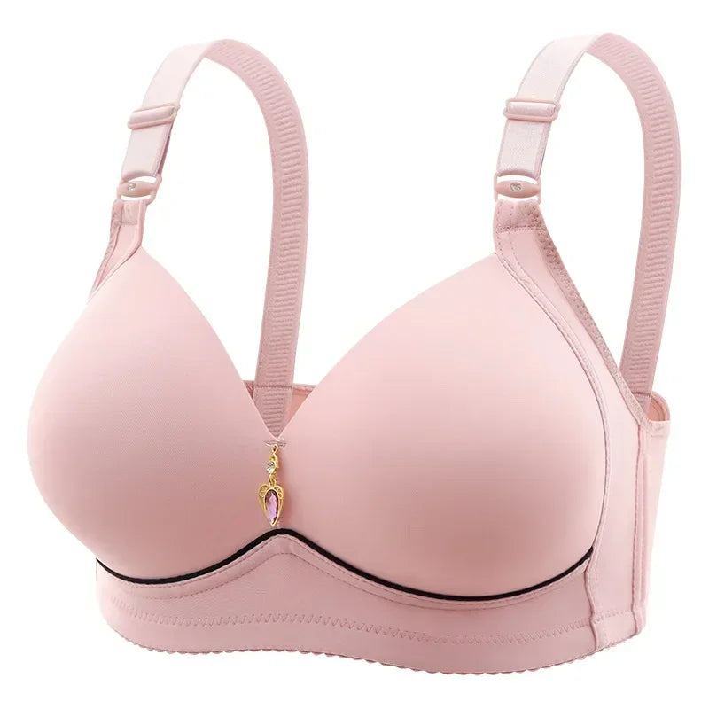 New Soft Thin Cup Glossy Fat Mm Bra Large Size No Underwire Comfortable Breathable Gathered Women's Underwear Push Up Bralette