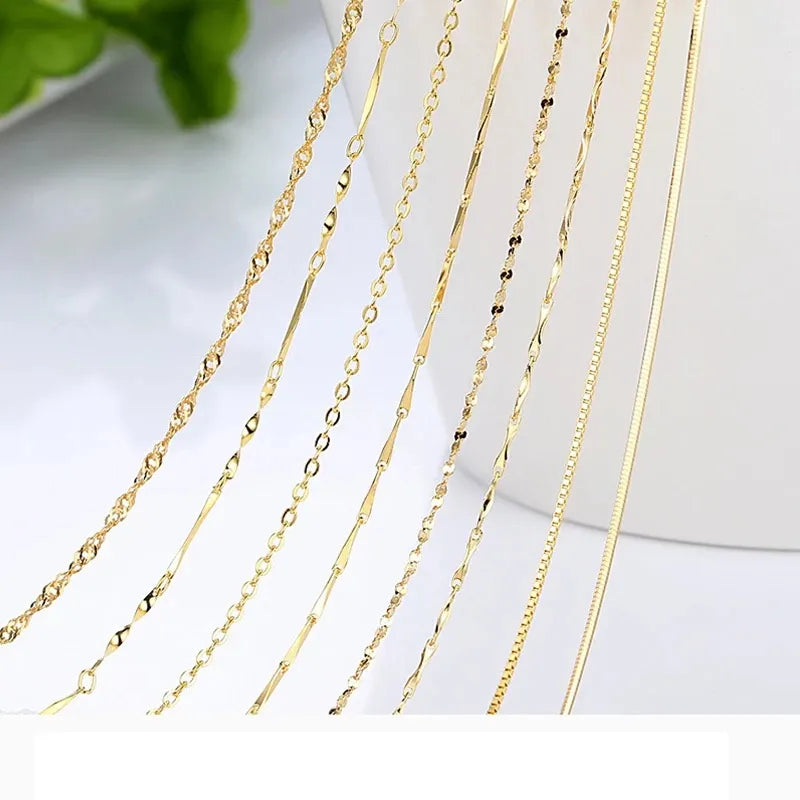 Genuine 14k Gold Color Necklace For Women