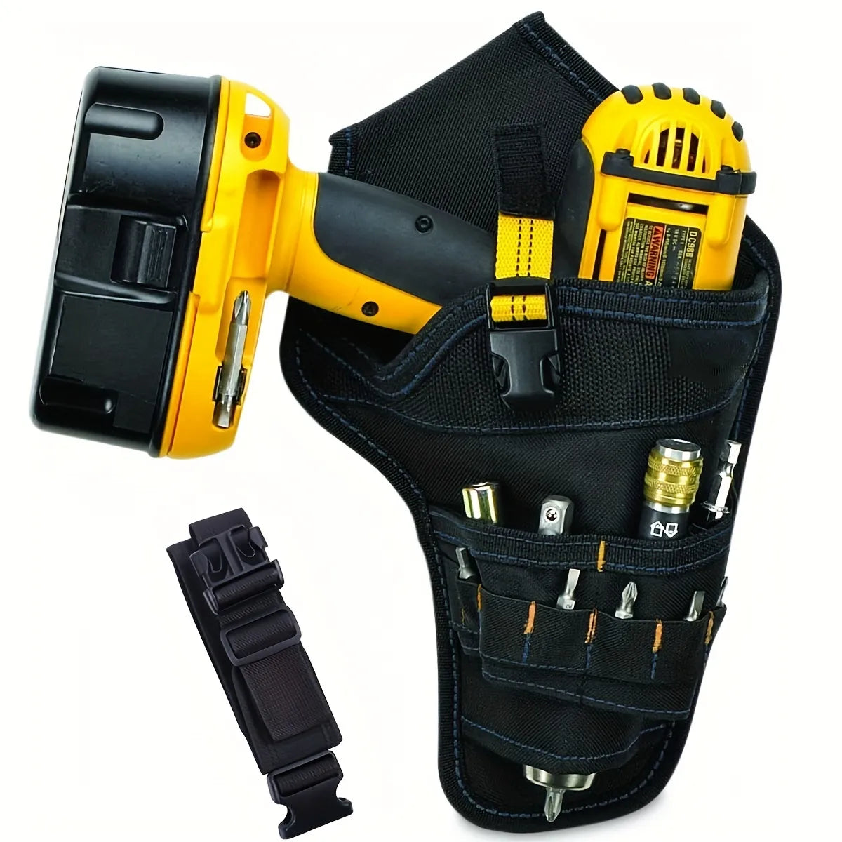 Power Tool Holster Cordless Drill with Metal Clip for Easy Attachment