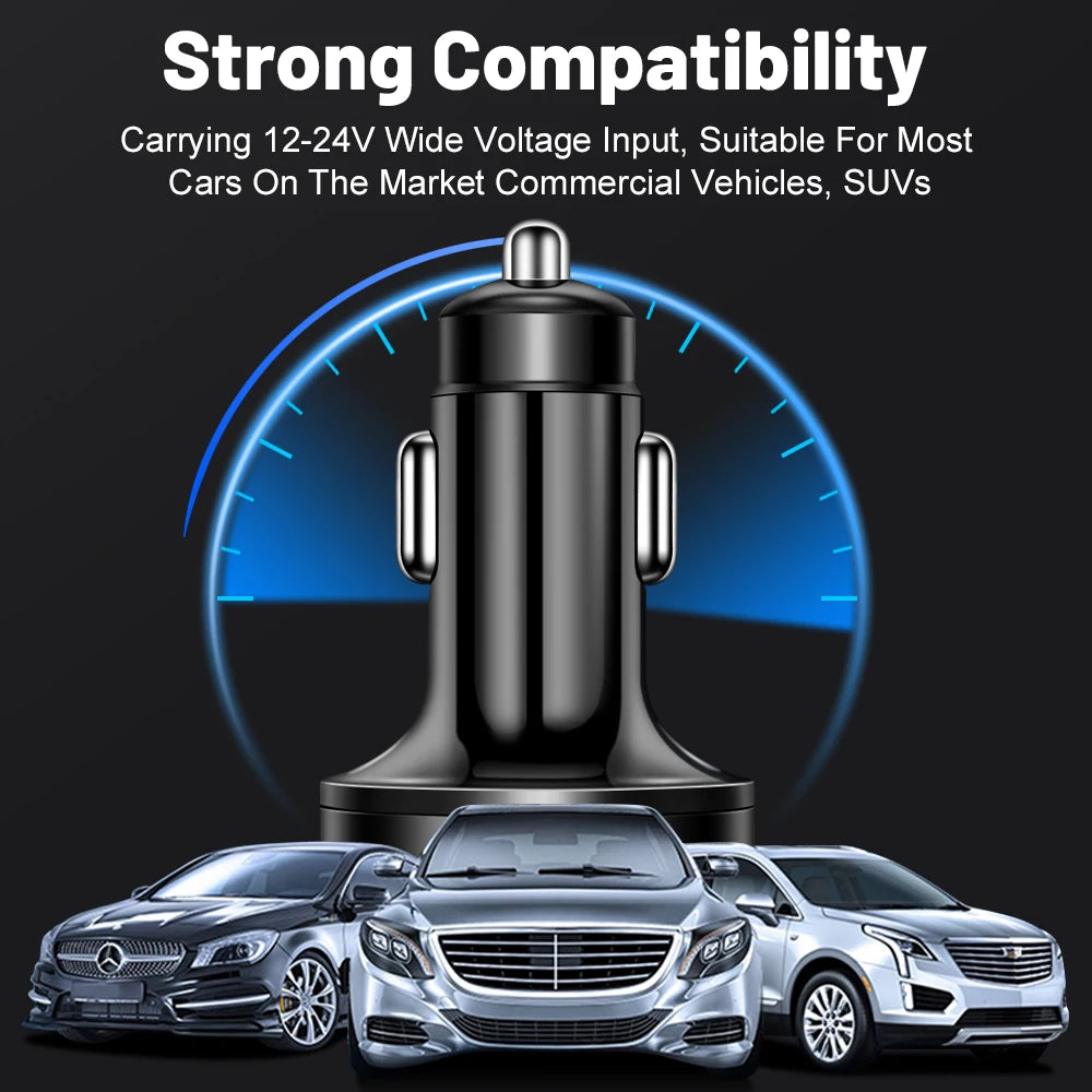 100W 6 Ports Car Charger Fast Charging PD QC3.0 USB C Car Phone Charger Type C Adapter in Car For iPhone Samsung