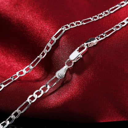 Noble New Arrive Silver Color 4MM Chain for Men Women Bracelet Necklace Jewelry Set™