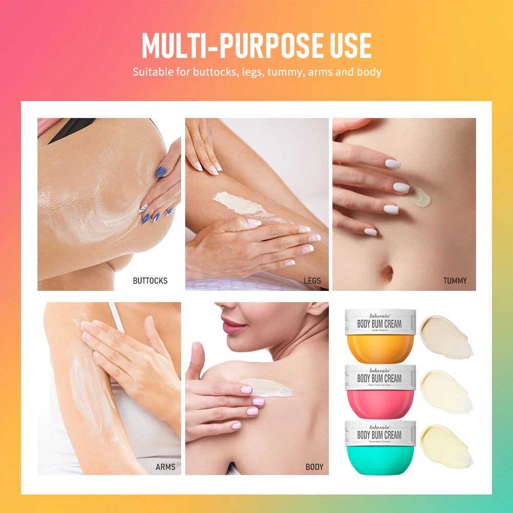 Bady Cream Hip Buttock Care Cream Moisturizing Firming Body Massager Gel Caramel Vanilla Floral Butt Care 80g