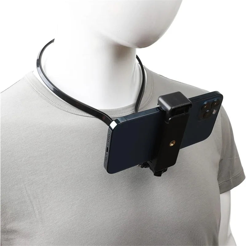 Hands Free Wearable Neck Holder Lazy Phone Stand  Hanging Mount for Iphone 15Promax Samsung Gopro Dock Station Bracket