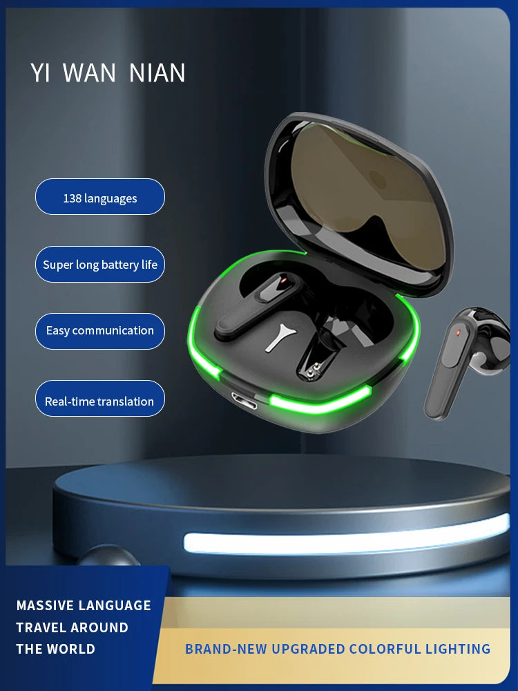 New Wireless translation earbuds multi-language overseas travel meeting face-to-face real-time translation Bluetooth headset