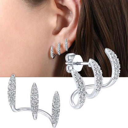 Silver Color Claws Stud Earrings